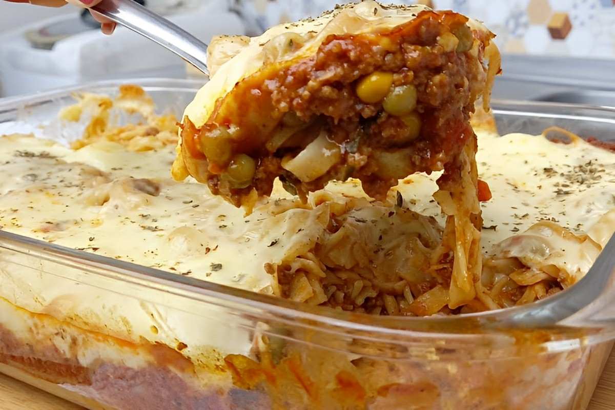 Macarronada de carne moída de forno uma receita deliciosa e especial para o dia dos pais
