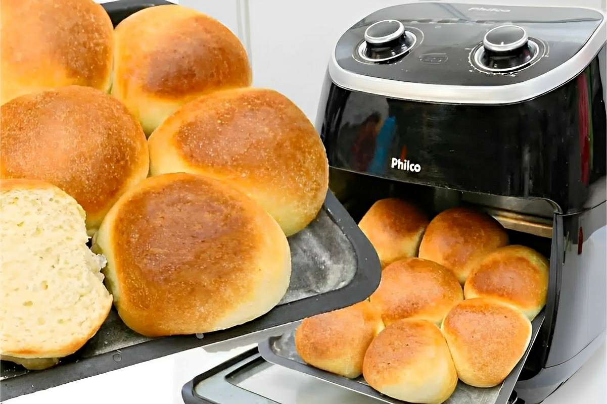 Pão caseiro na AirFryer pronto em 15 minutos para você ter pão quentinho em casa toda hora