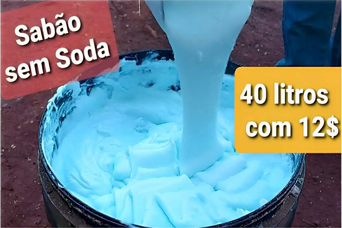 Fiz 40 litros de sabão sem soda perfeito para lavar roupas e limpar o chão