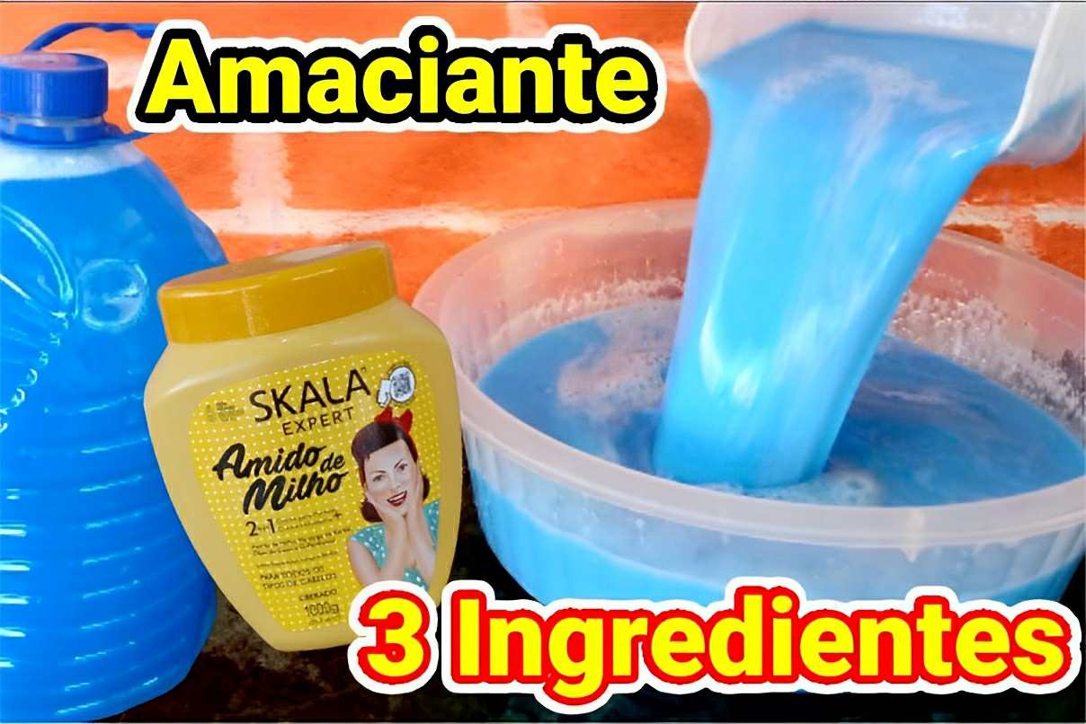Misturei 3 ingredientes e fiz um poderoso amaciante de roupas caseiro gastando bem pouco