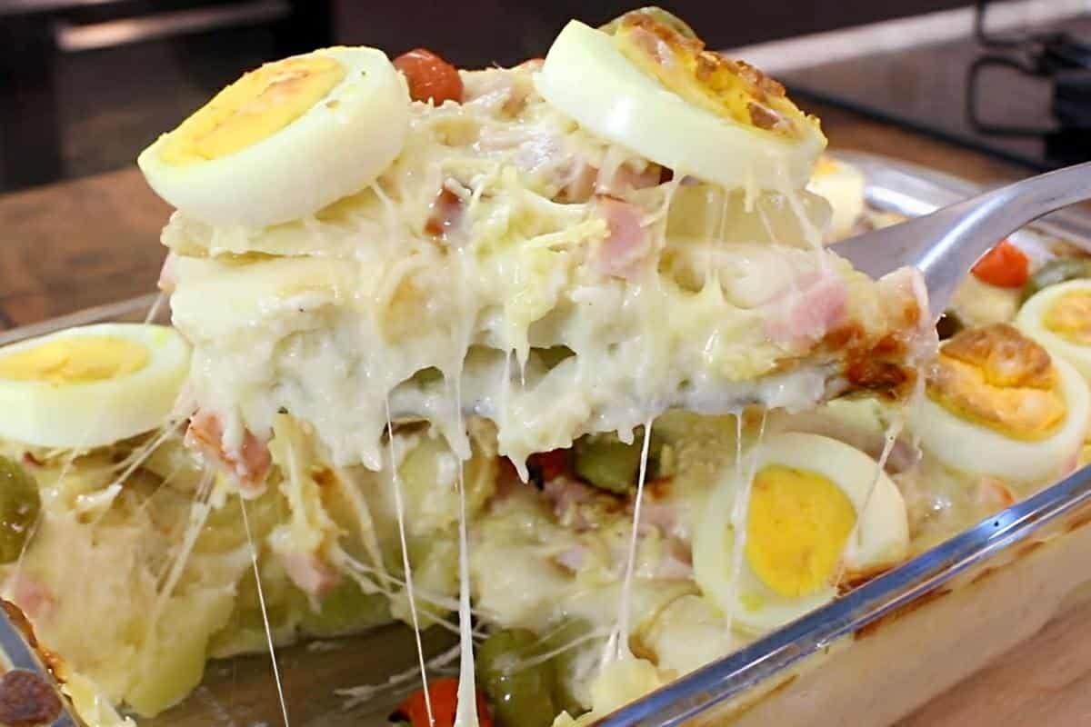Batata à portuguesa no forno uma receita deliciosa e perfeita para o almoço do dia dos pais