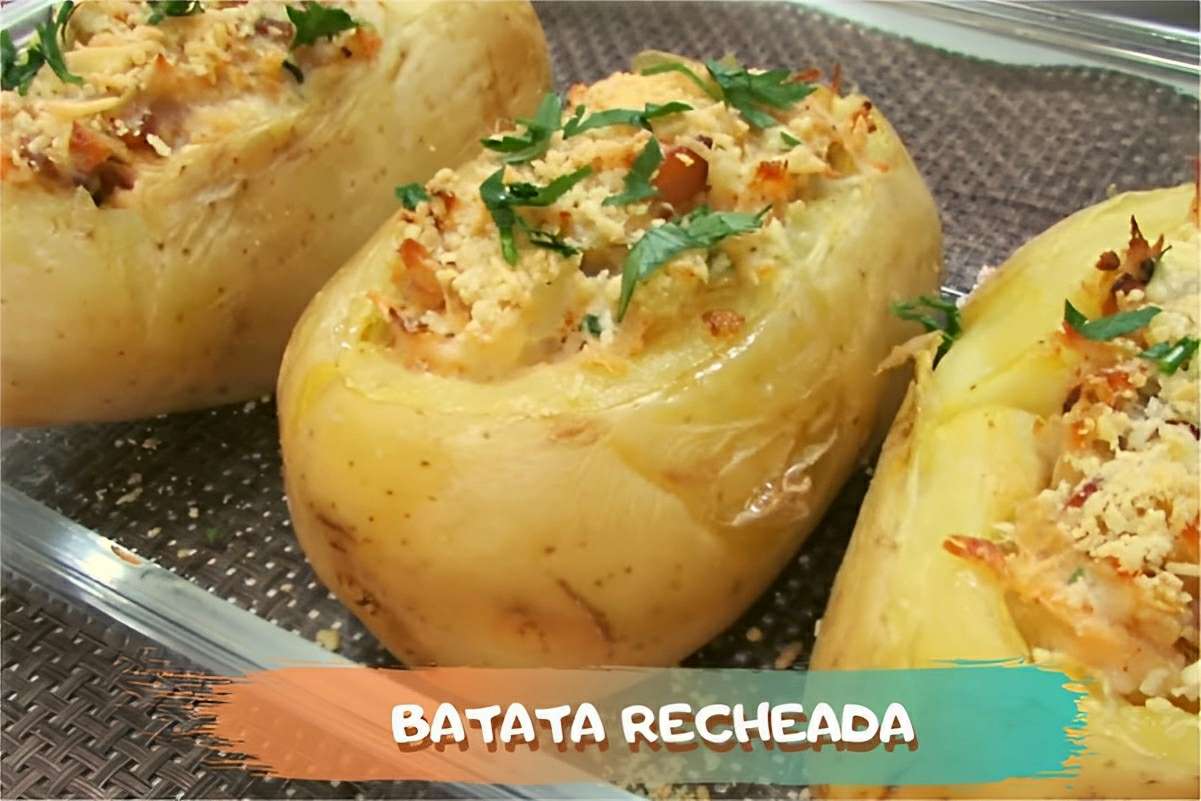 Batata recheada no forno muito saborosa e fácil de fazer