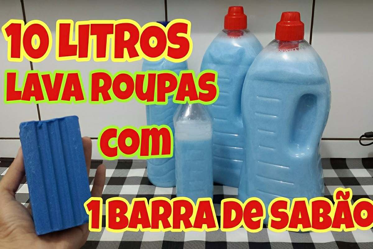 Com uma barra de sabão fiz 10 litros de lava roupas caseiro pra usar na máquina