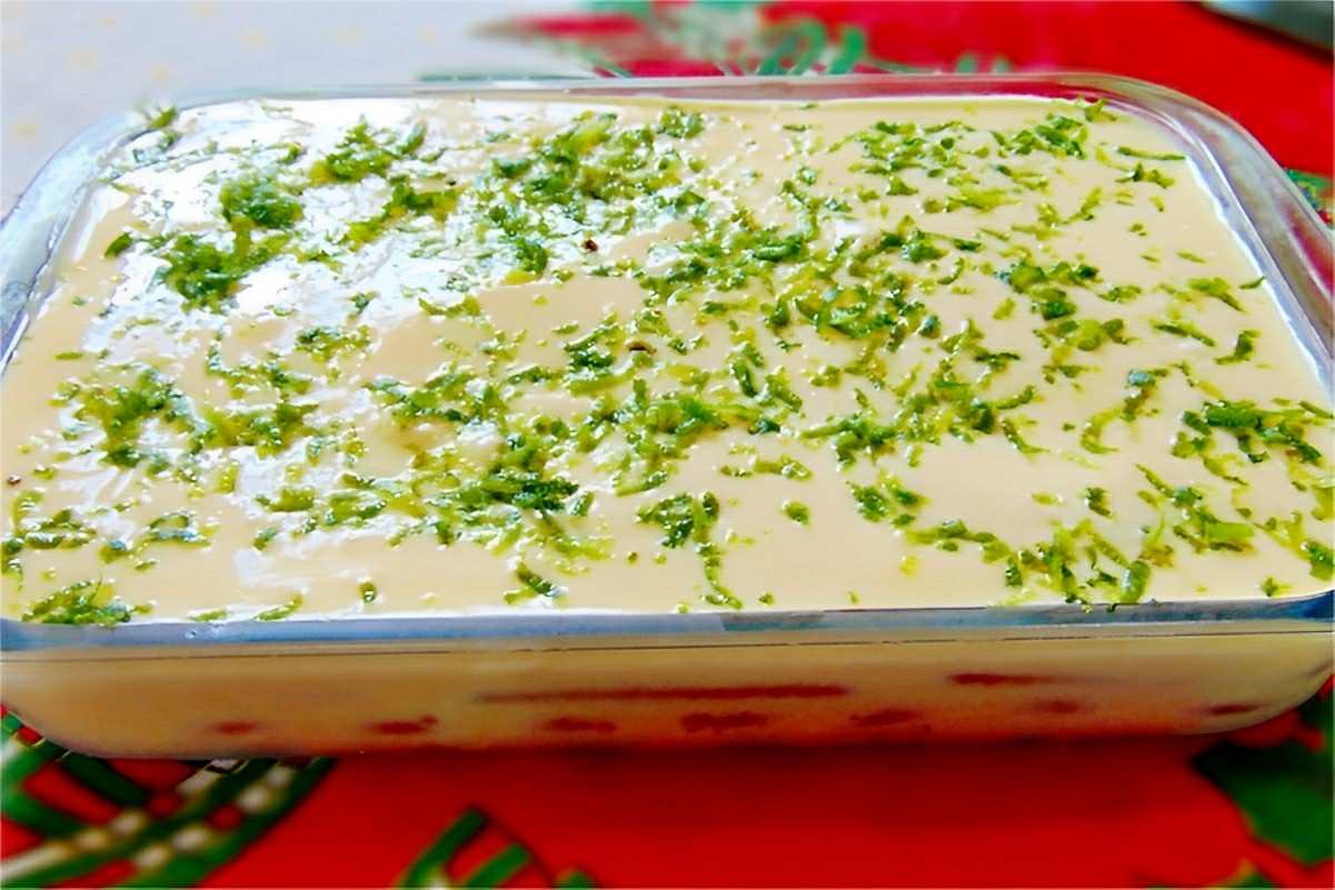 Pavê de limão com biscoito maisena simples fácil de fazer e perfeito para o dia dos pais