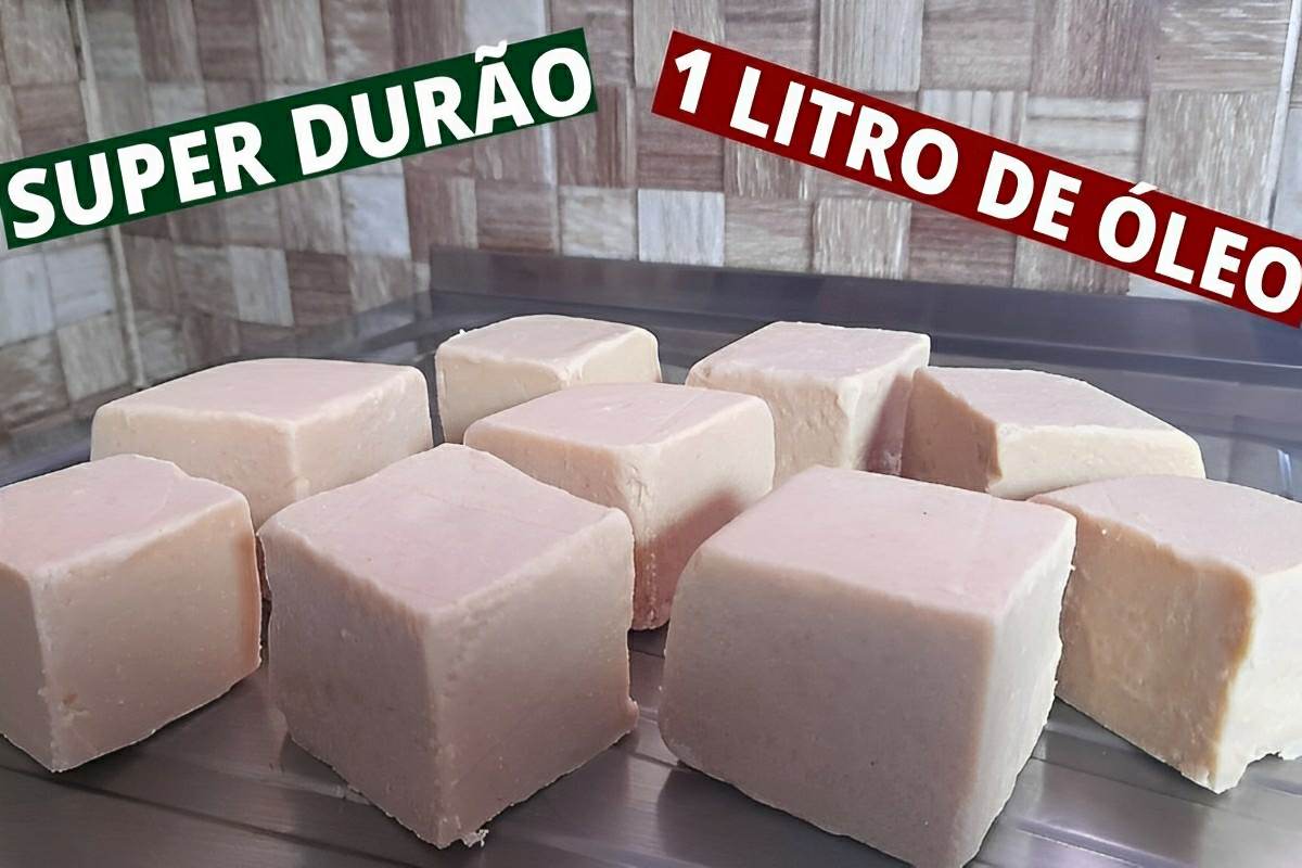 Fiz um sabão caseiro perfeito usando apenas 1 litro óleo usado