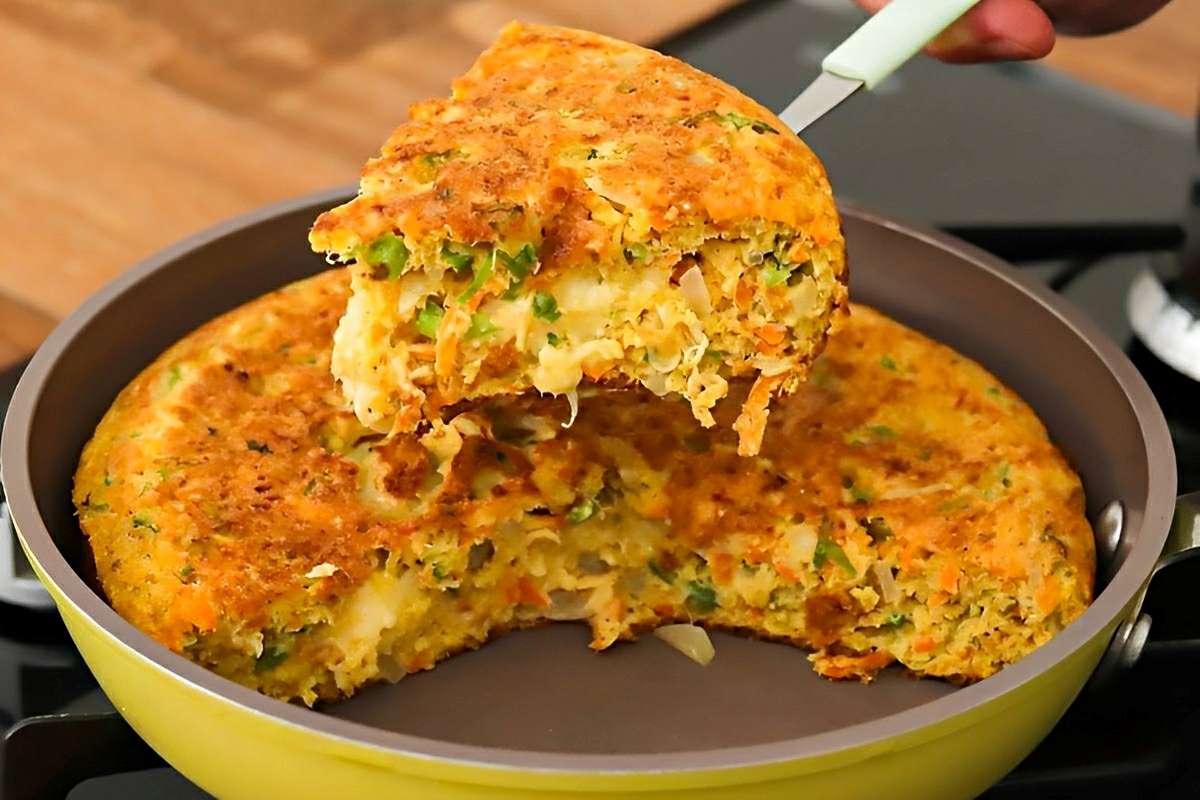 Torta de legumes de frigideira: simples fácil de fazer e deliciosa