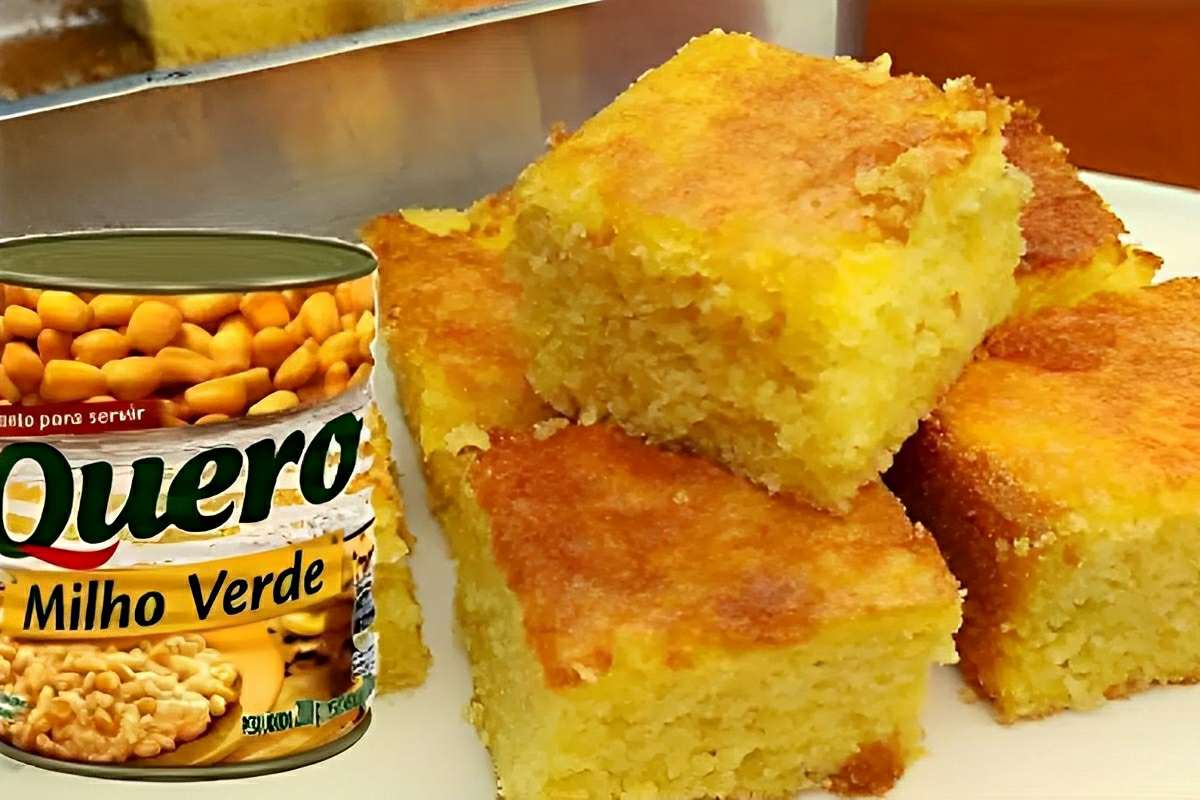 Bolo de milho de latinha muito simples e fácil de fazer para o seu lanche da tarde ou café da manhã