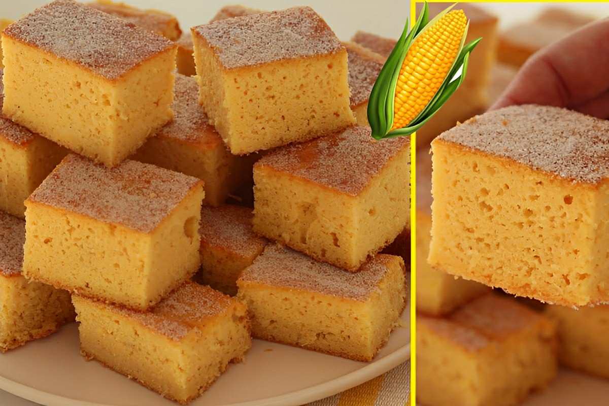 Bolo de milho de lata sem farinha muito fácil de fazer é só bater os ingredientes no liquidificador e assar