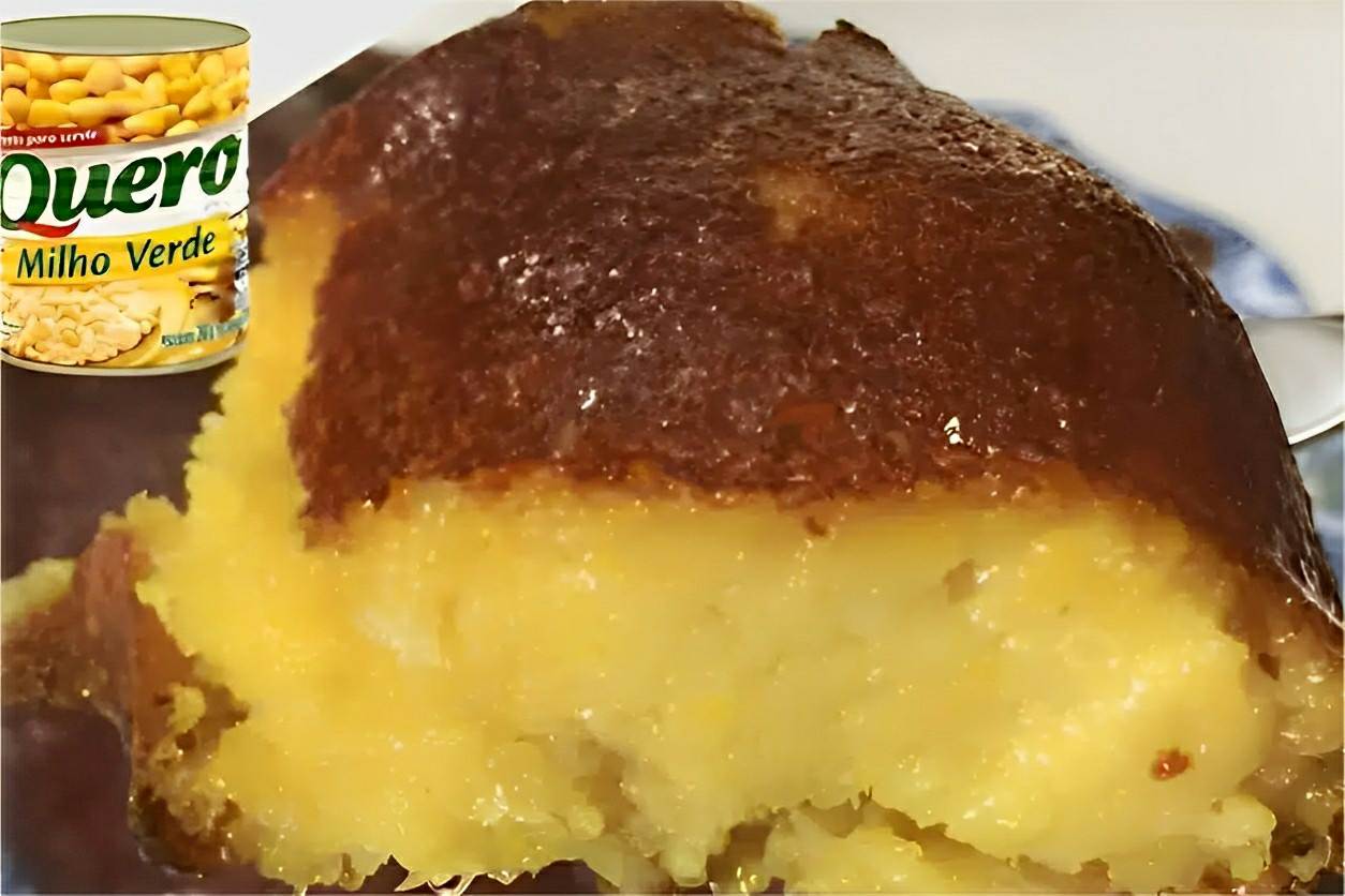 Bolo de milho de latinha bem cremoso e molhadinho para o seu lanche da tarde