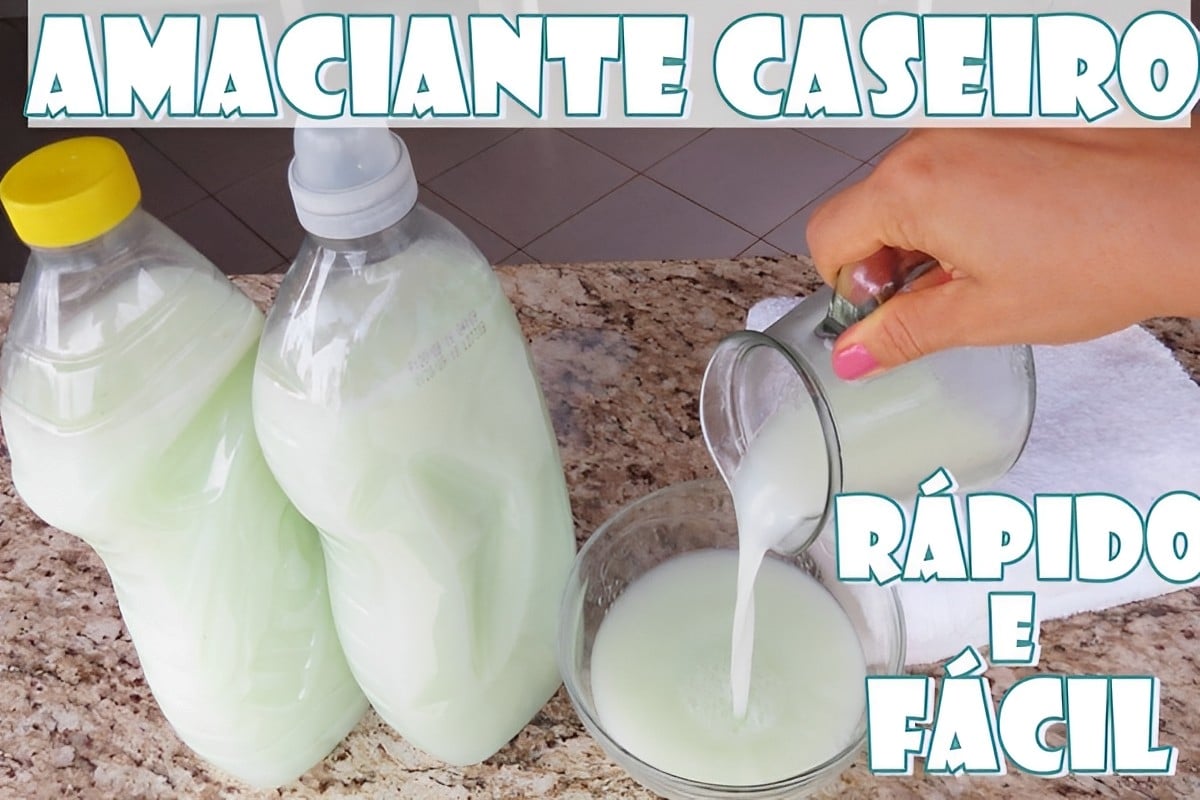 Misturei 3 ingredientes que tinha em casa e fiz um amaciante caseiro de ótima qualidade