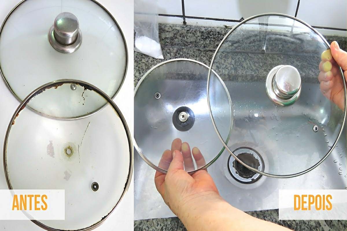 Dica para limpar tampas de vidro de panelas e deixá-las como novas