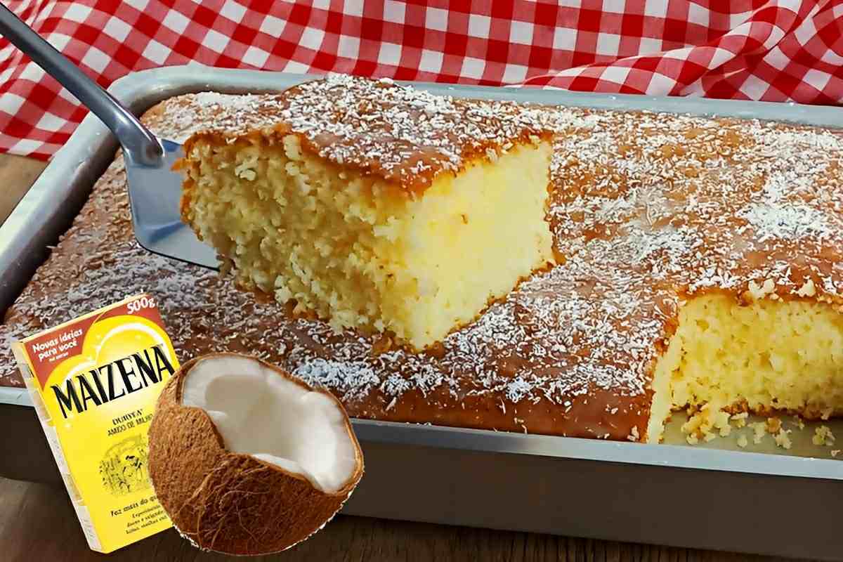Bolo de maisena com coco que desmancha na boca e muito simples de preparar
