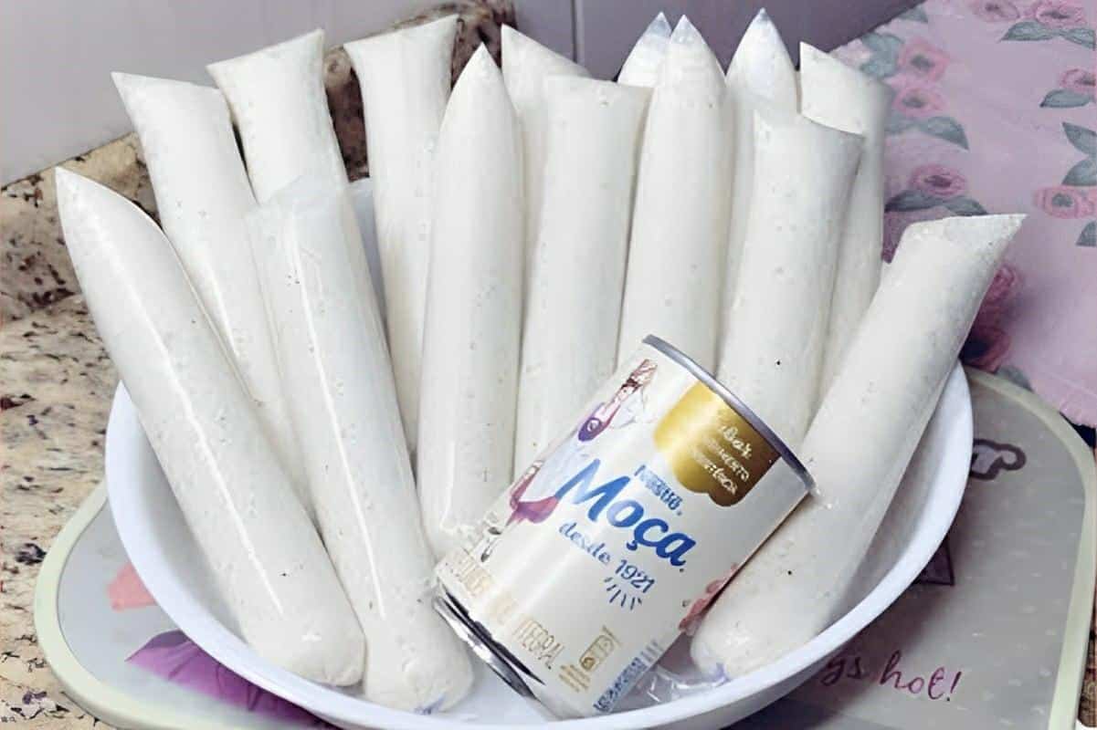 Geladinho de leite moça bem cremoso ótimo para fazer a alegria da criançada nesse calor