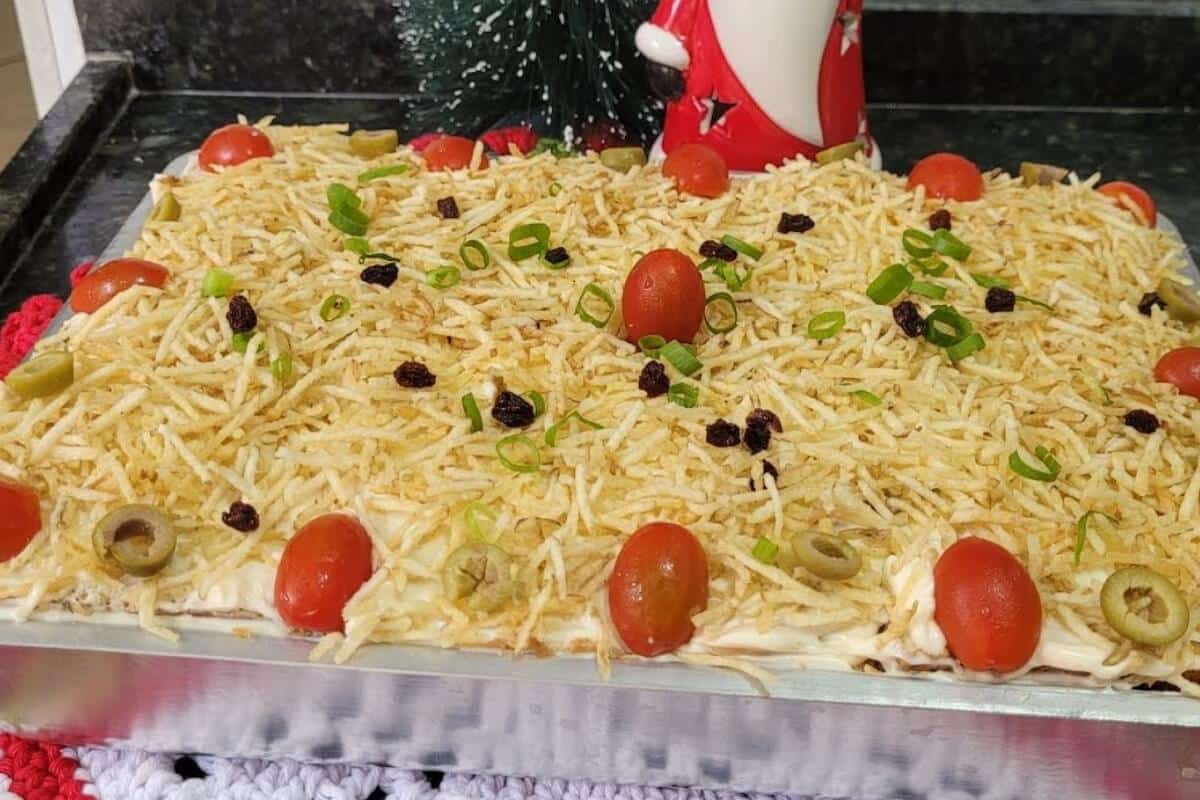 Torta salpicão de natal deliciosa e todo mundo vai adorar na sua festa de fim de ano