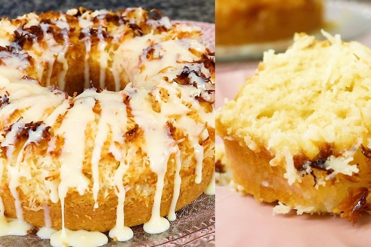 Bolo pão de coco que está fazendo o maior sucesso na internet