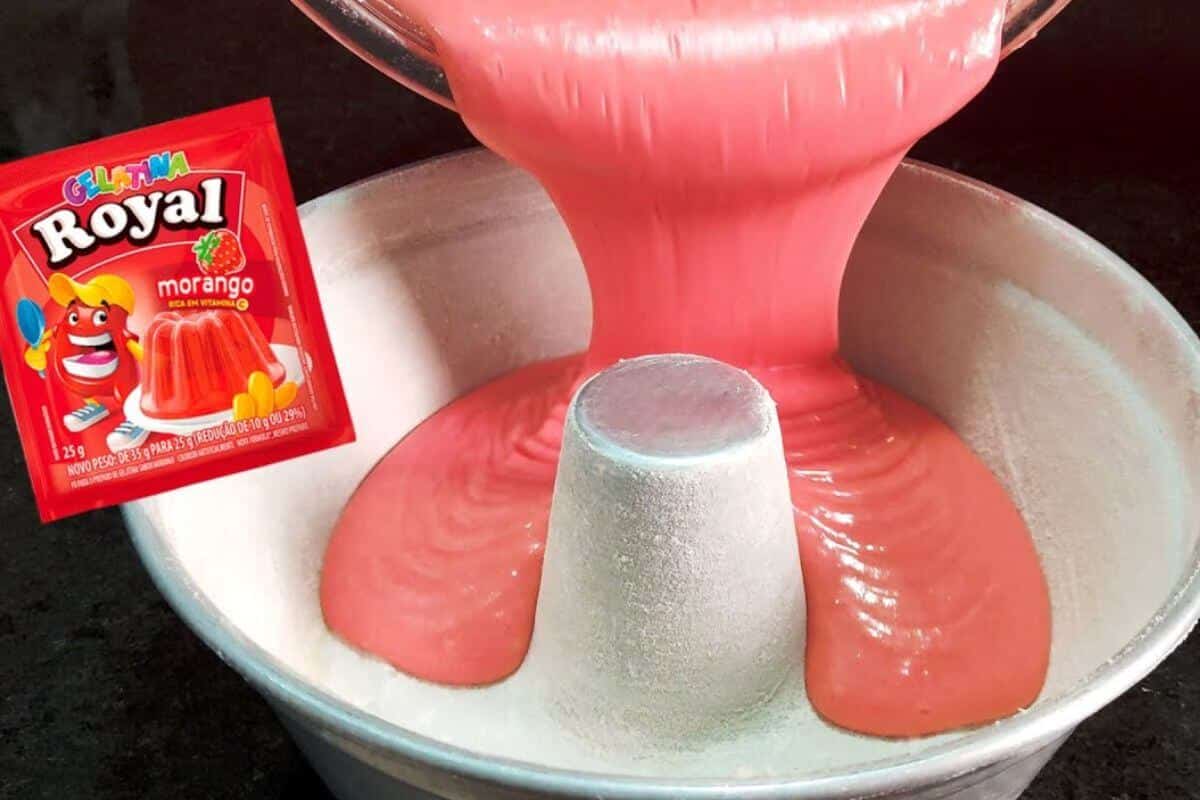 Igual a esse você nunca viu: bolo de gelatina muito gostoso e fácil de preparar