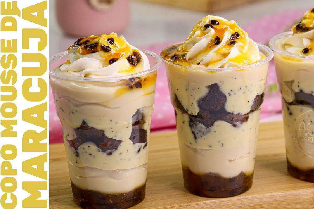 Copo mousse de maracujá maravilhoso uma versão de copo da felicidade que vai te conquistar