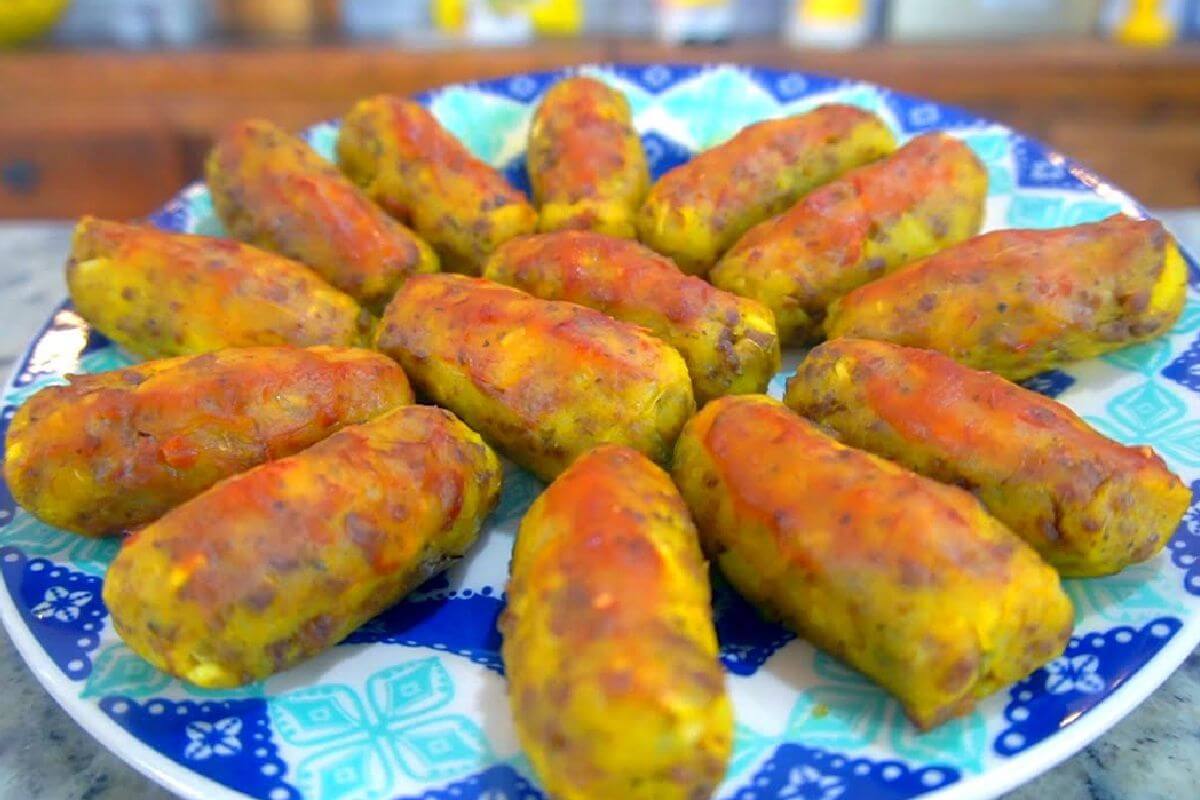 Croquete de batata doce que você precisa só de 1 batata para fazer vários croquetes
