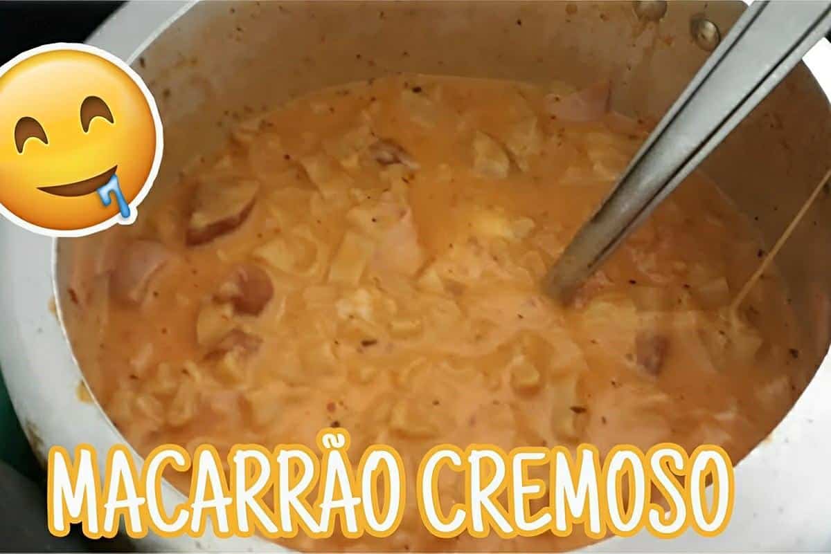 Macarrão na panela de pressão super cremoso e com uma mistura de sabores incrível