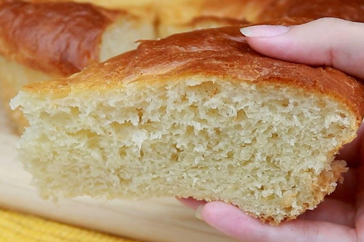 Café da tarde delicioso: pão caseiro sem sovar fofinho e macio