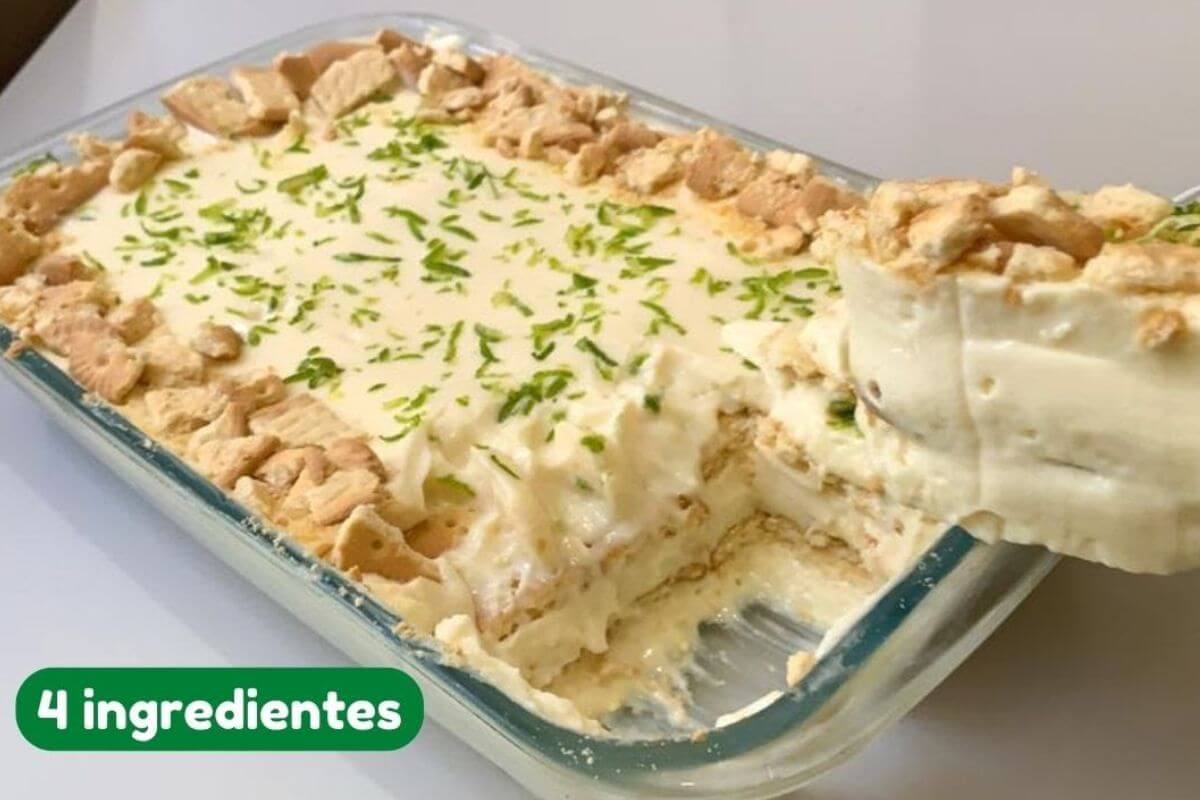 Sobremesa de 10 minutos com 4 ingredientes super cremosa e fácil de fazer