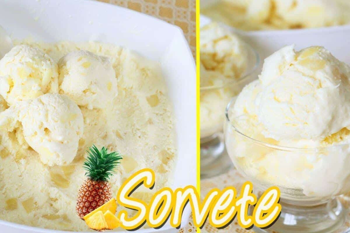 Sorvete de abacaxi com coco tão gostoso que você não vai conseguir ficar sem nesse verão