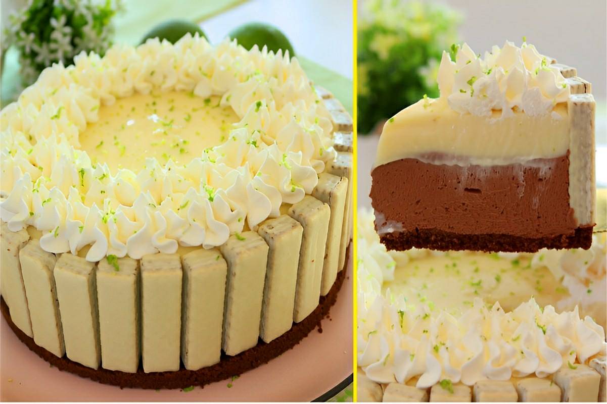 Torta mousse de chocolate com limão uma combinação de sabores que fica um espetáculo