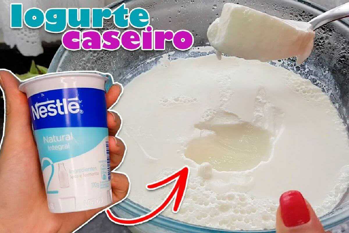 Iogurte caseiro bem cremoso igualzinho ao original