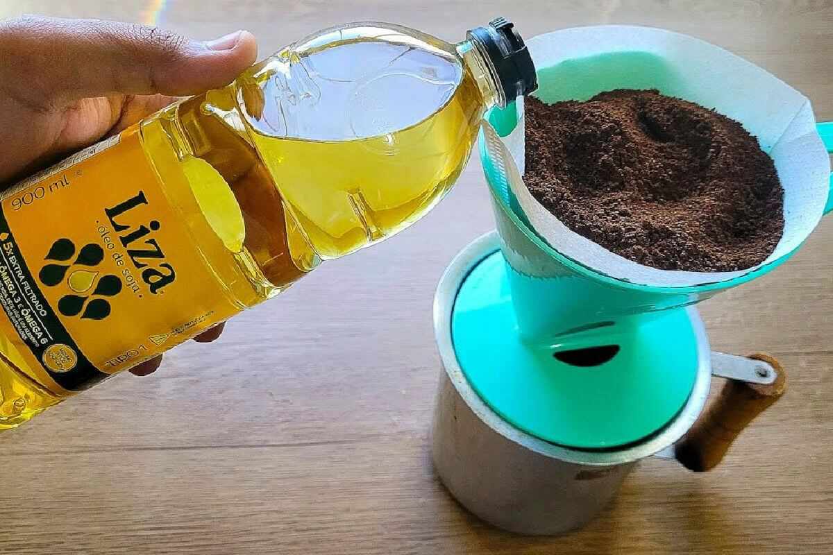 Depois que misturei óleo no café parei de gastar com isso no mercado