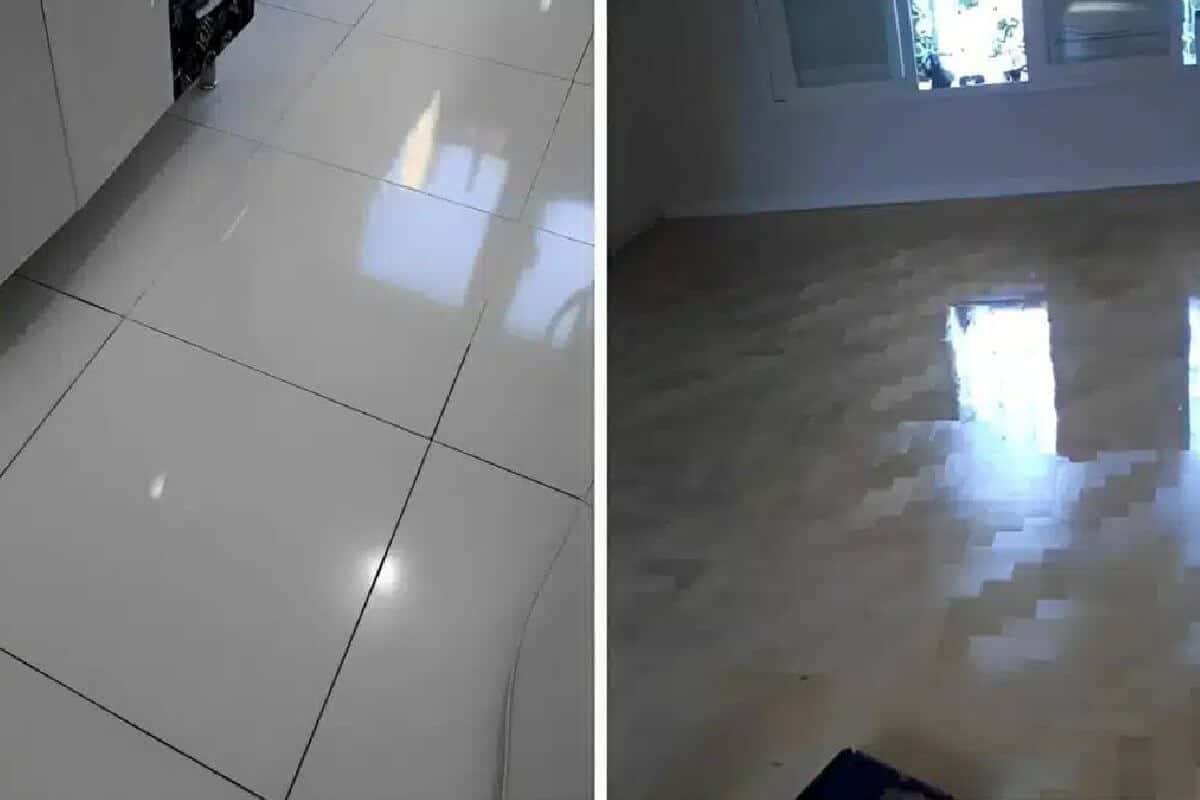 Com essa misturinha você consegue deixar piso brilhando de um jeito bem fácil