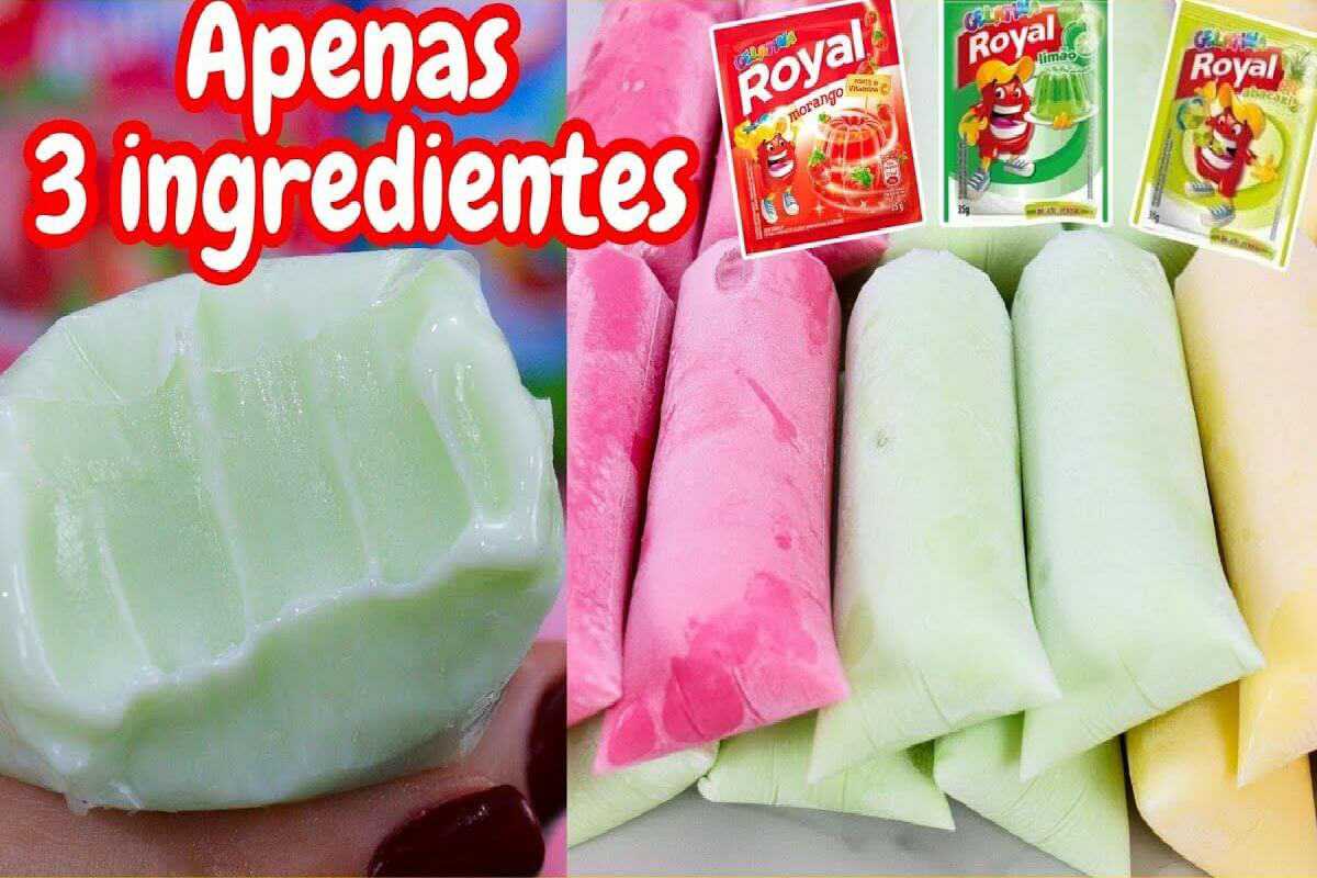 Sacolé cremoso com 3 ingredientes bem barato e dá para fazer vários sabores