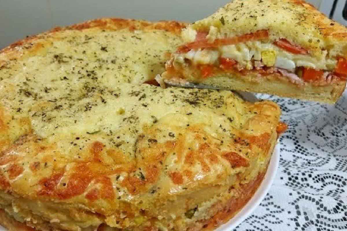 Torta portuguesa de liquidificador bem saborosa para não precisar pedir pizza