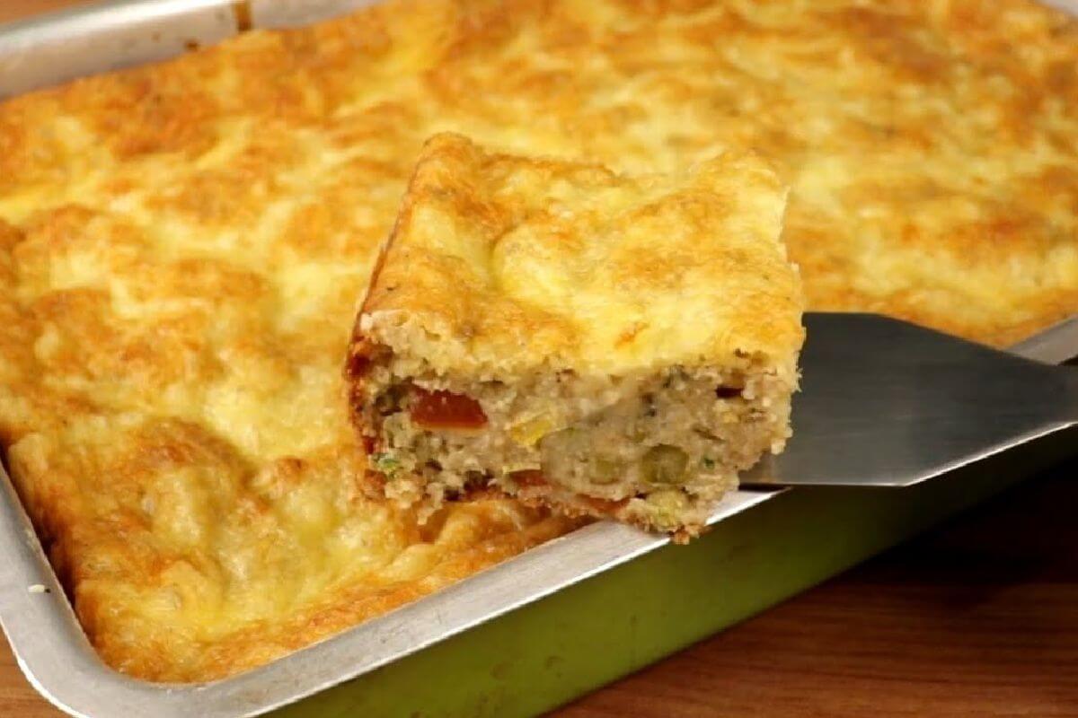 Torta de sardinha deliciosa e a massa tem apenas 2 ingredientes