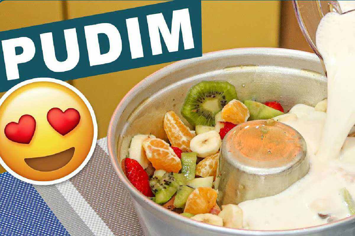 Pudim de frutas que fica uma maravilha para comer bem geladinho