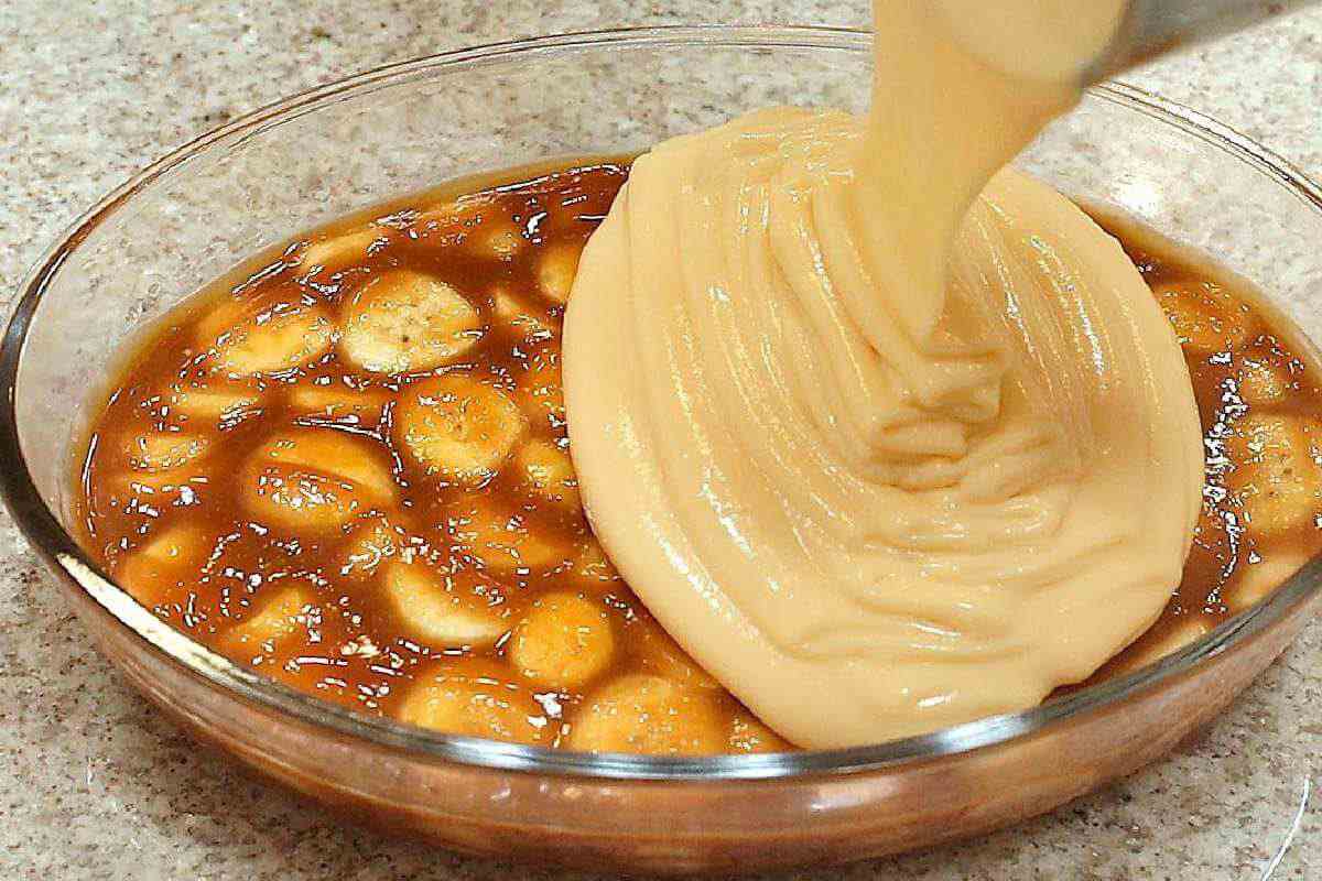Sobremesa de banana caramelada e muito cremosa todo mundo vai se apaixonar