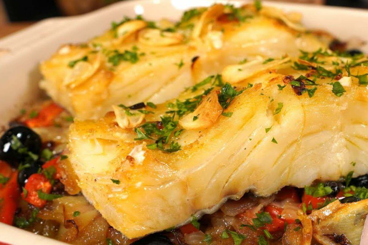 Receita de BACALHOADA com batatas e bastante azeite que fica uma maravilha