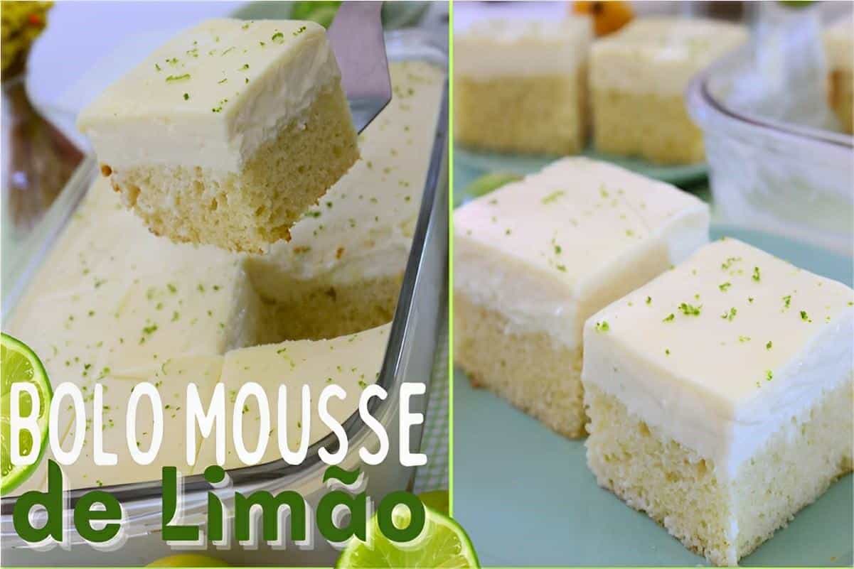 Bolo de limão super fofinho com cobertura de mousse que fica irresistível