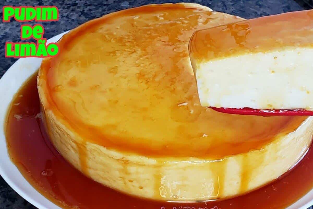 Pudim de limão cremoso para você servir como sobremesa de páscoa