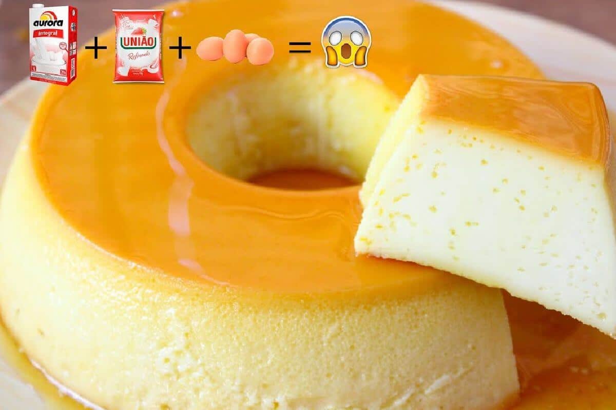 Pudim sem leite condensado que fica incrivelmente delicioso e cremosão