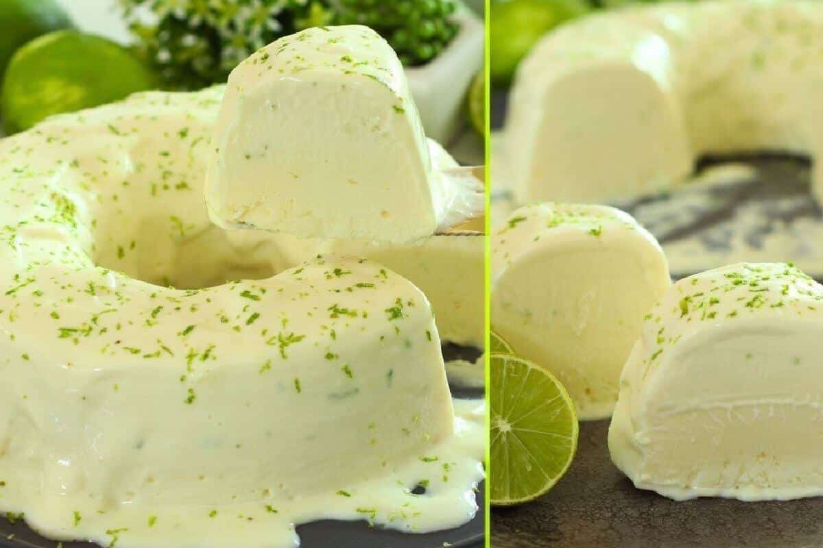 Pudim sorvetão de limão com uma calda especial e super refrescante