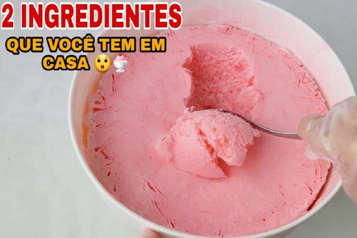 Sorvete caseiro com 2 ingredientes sobremesa barata e refrescante que todo mundo adora
