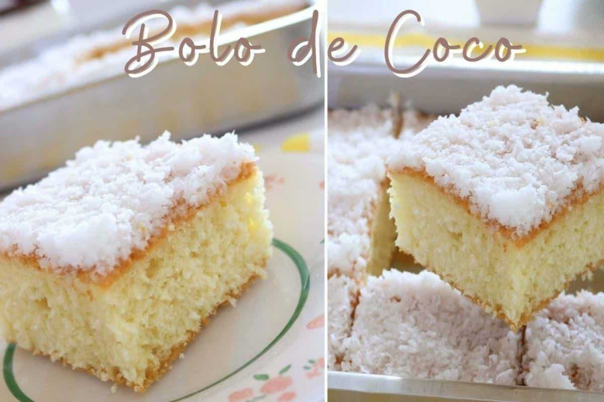 Bolo de coco sem leite e sem farinha fica muito levinho chega a desmanchar na boca
