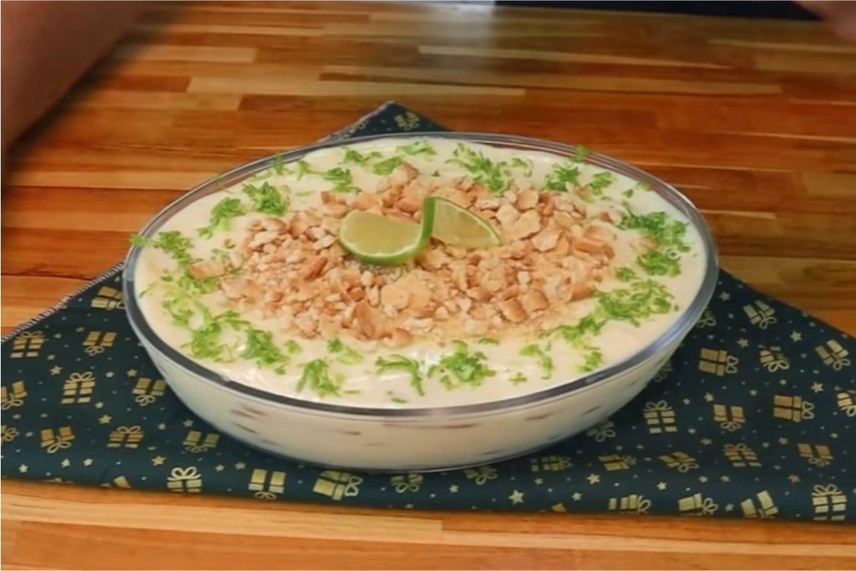 Pavê de limão muito cremoso e refrescante para você servir como sobremesa de fim de semana