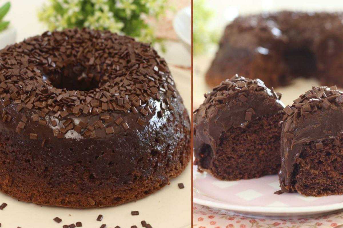Bolo brigadeiro com uma cobertura que vai deixar todo mundo louco por mais 1 pedaço