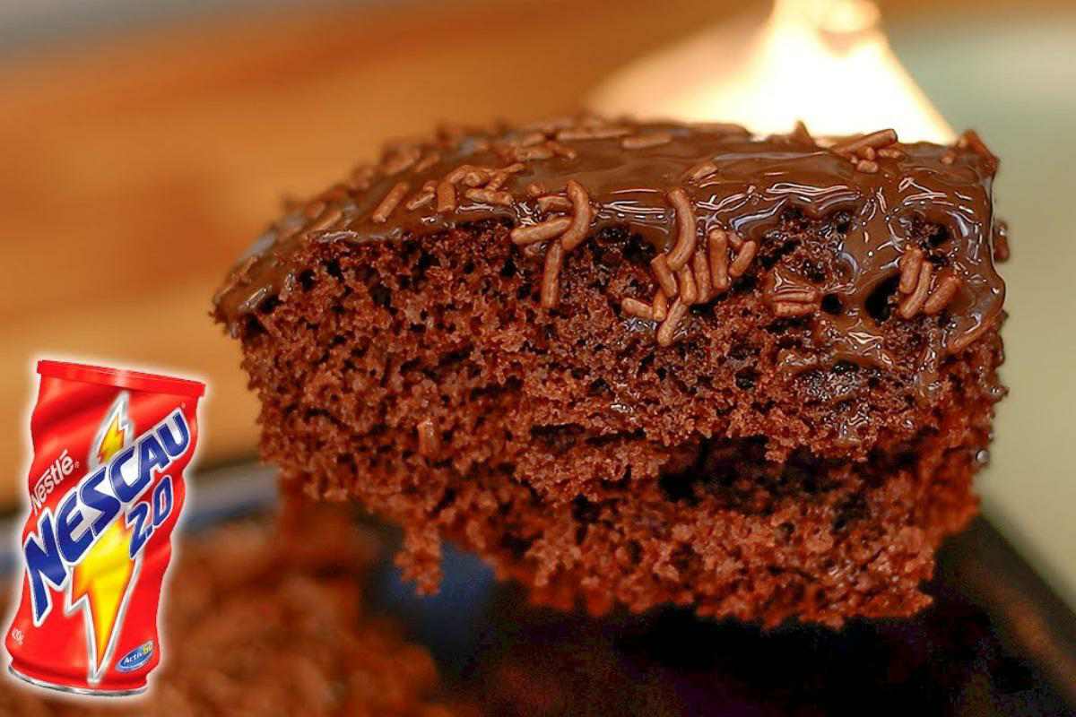 Bolo de nescau uma opção simples e barata para a hora do lanche da tarde da criançada