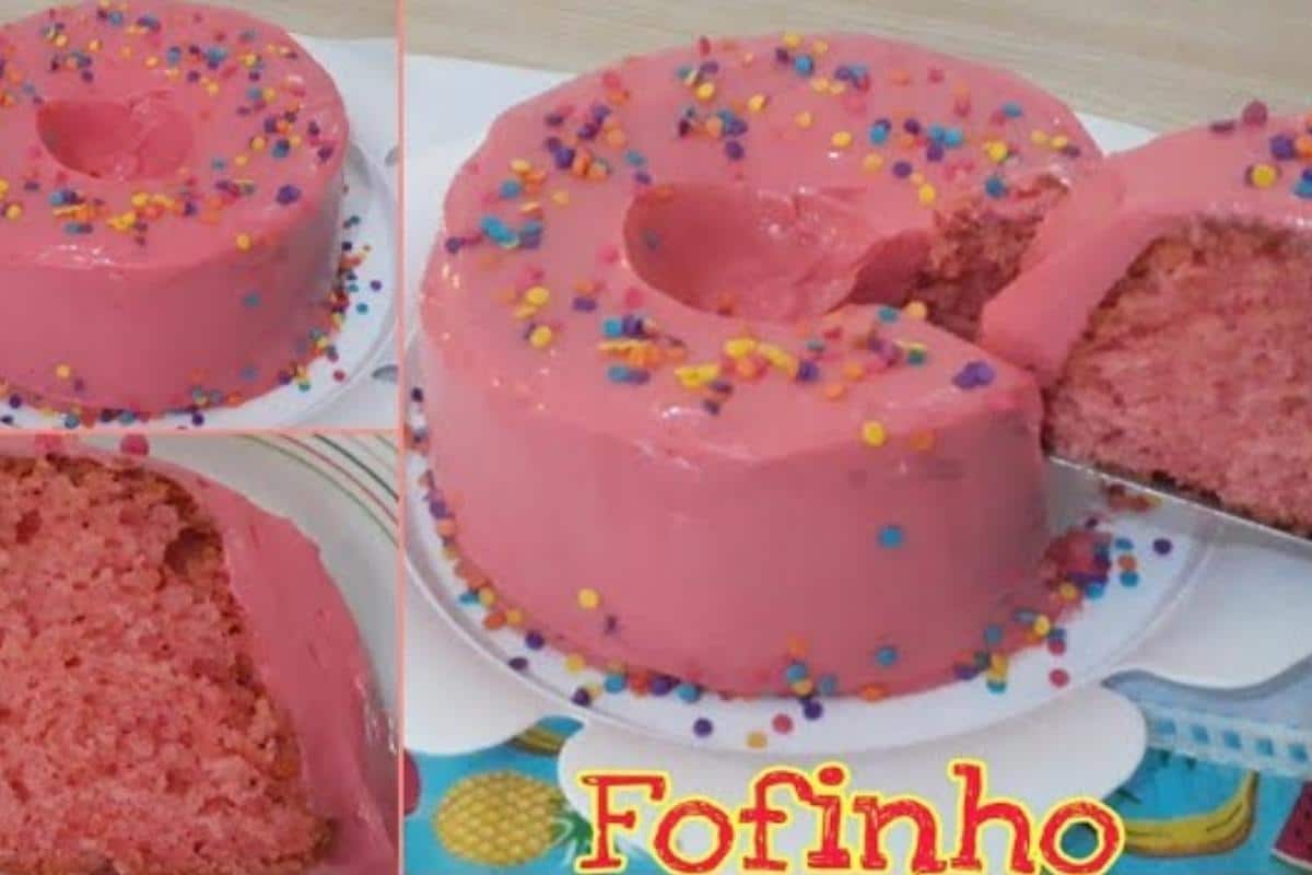 Bolo fofinho de morango é uma novidade deliciosa para o lanche da criançada