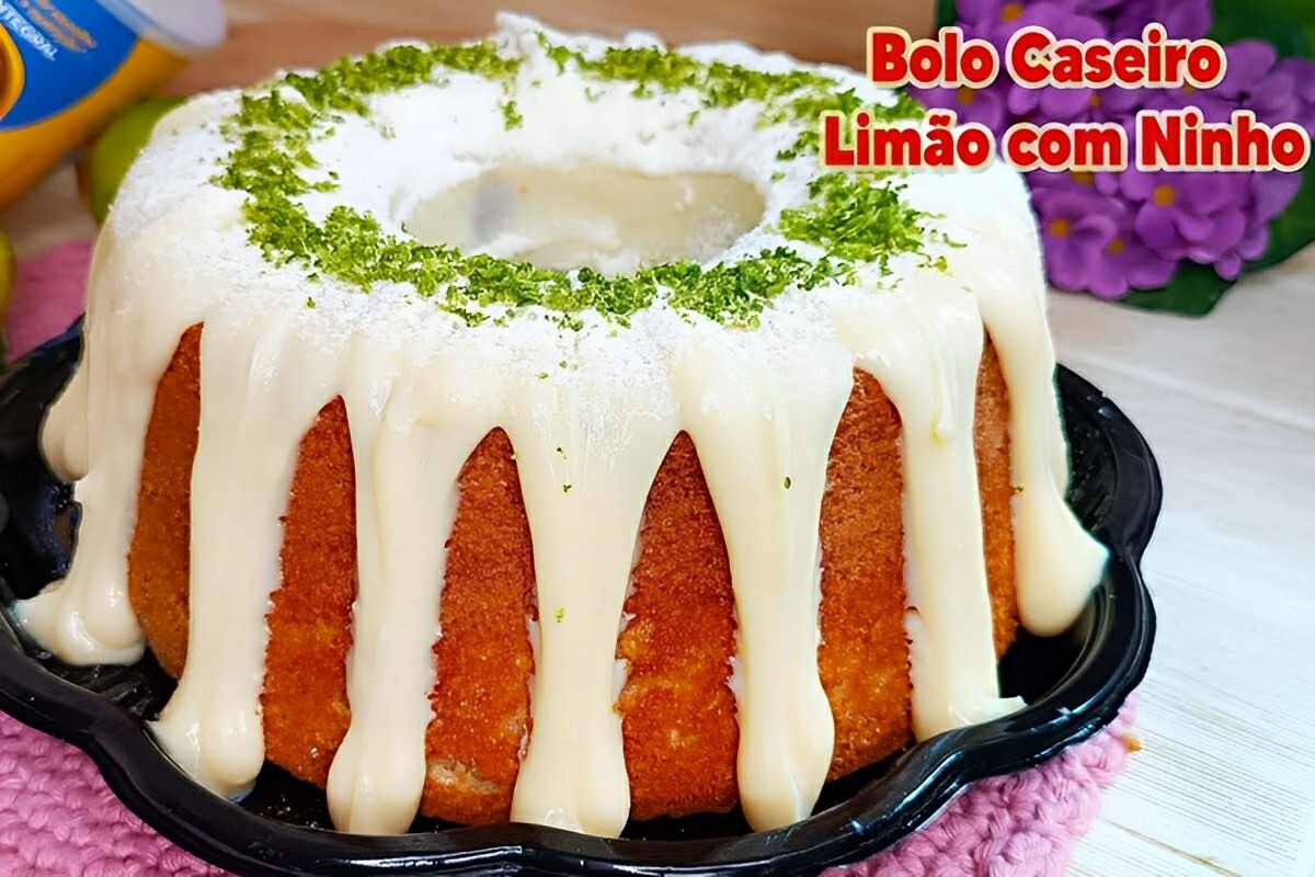 Esse bolo de limão é maravilhoso impossível comer apenas uma fatia