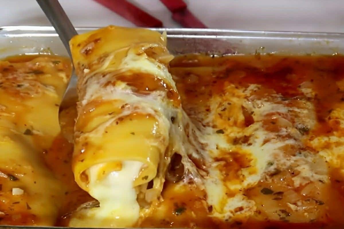 Canelone delicioso que fiz para o almoço bem rapidinho e todo mundo adorou