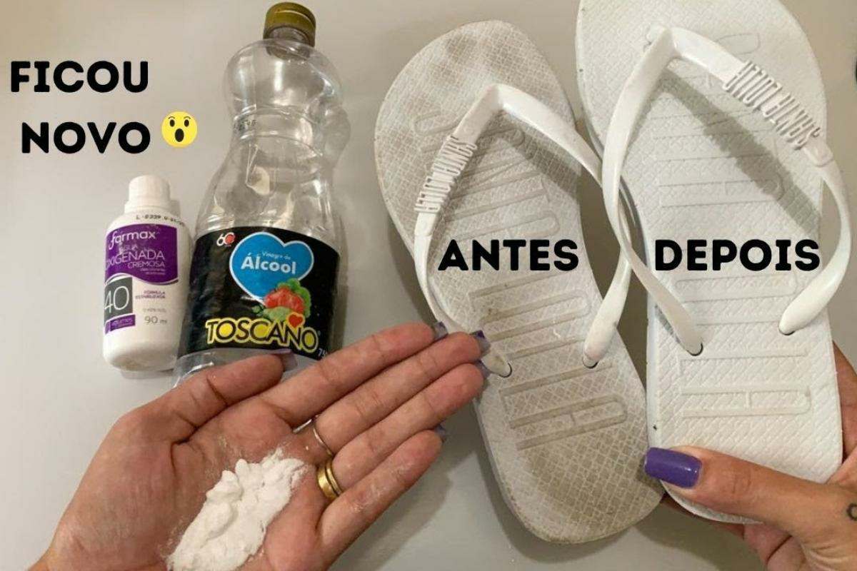 Como limpar chinelo encardido para deixar branquinho como se fosse novo