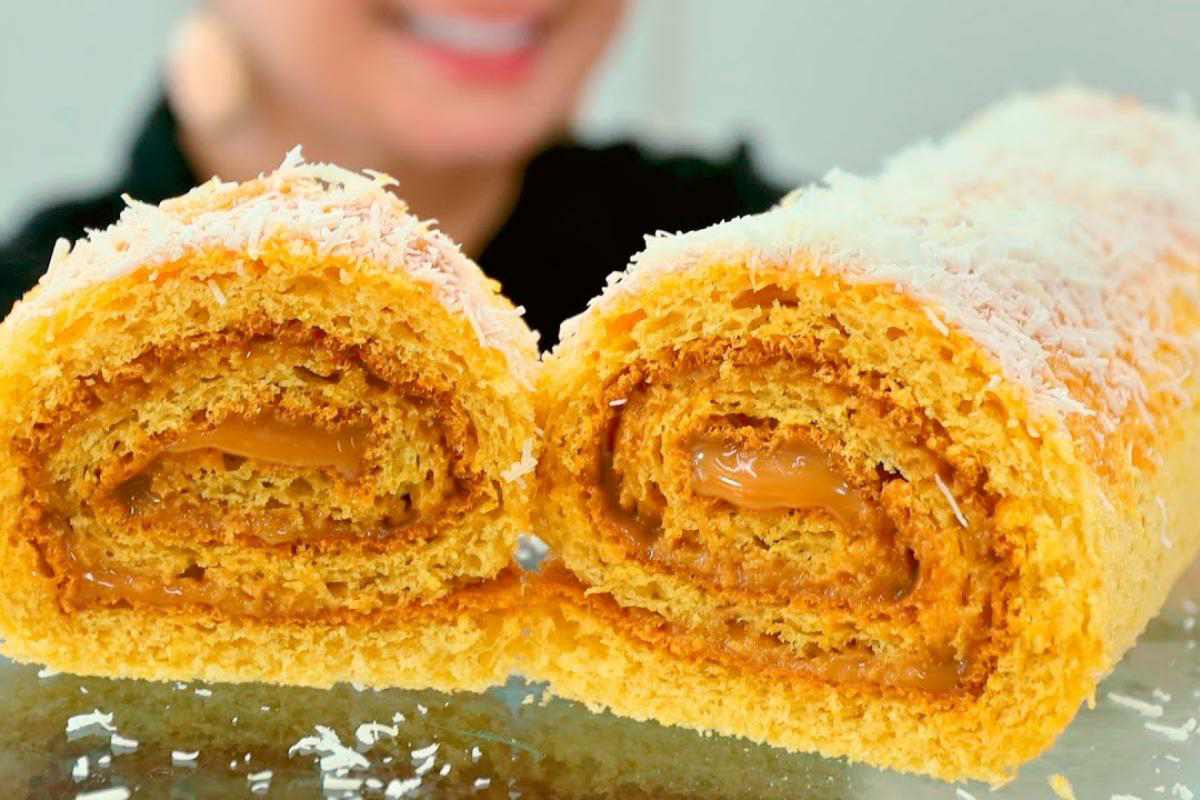Rocambole de padaria muito recheado com uma massa super macia e fofinha